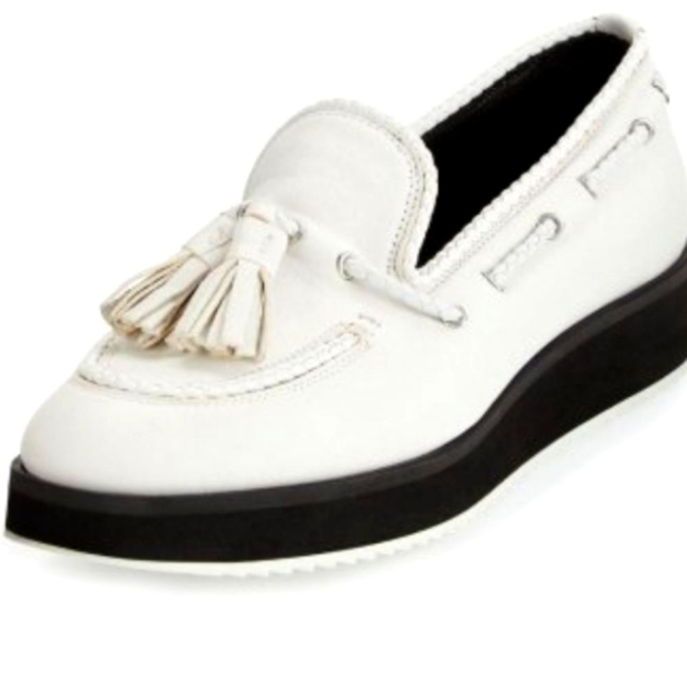 Rag & Bone McKenzie Tassel Leather Loafer, White
